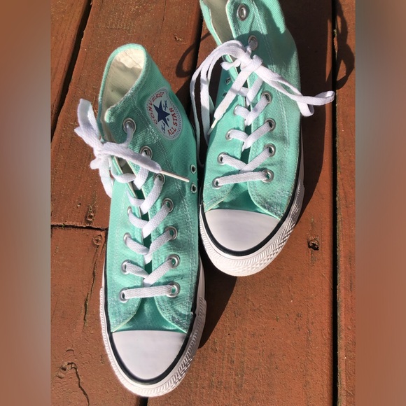 Converse Mint Green High-Top Canvas Sneakers with White Trim Women’s Size 5 1/2 - Picture 4 of 8